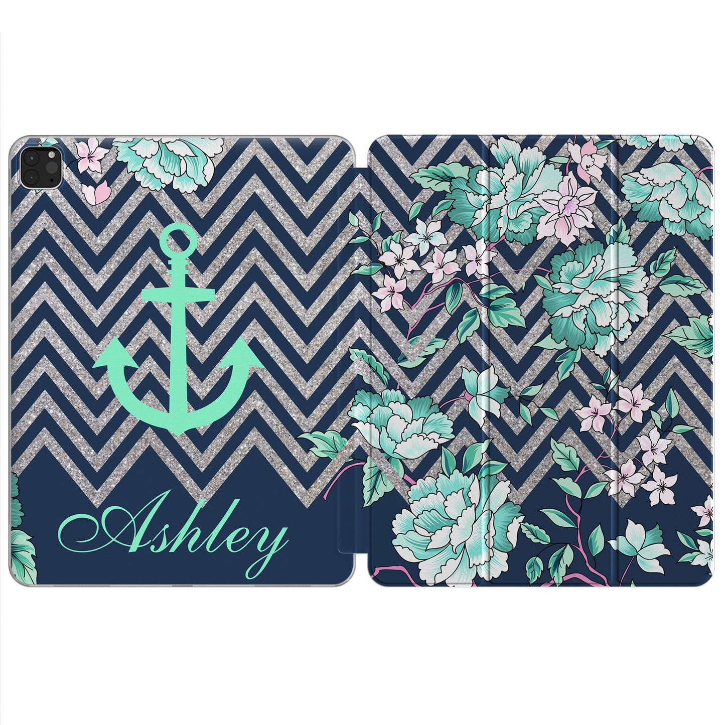 Cavka Apple iPad Smart Cover Floral Sailor Anchor