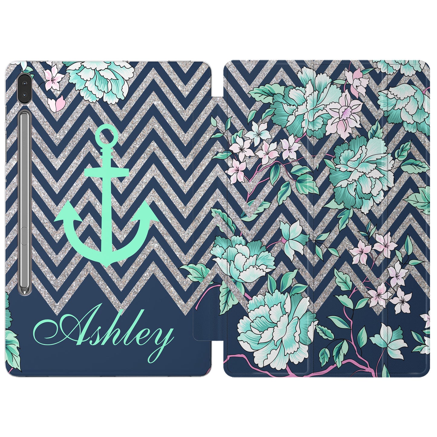 Cavka Apple iPad Smart Cover Floral Sailor Anchor
