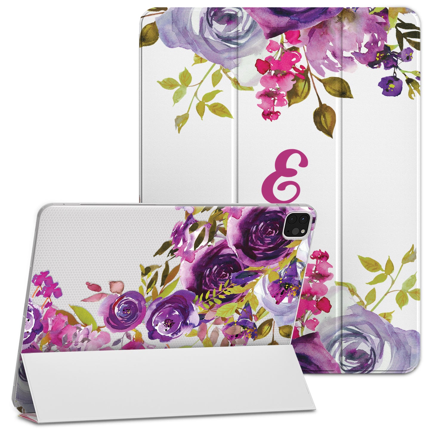 Cavka Apple iPad Smart Cover Purple Watercolor Flowers
