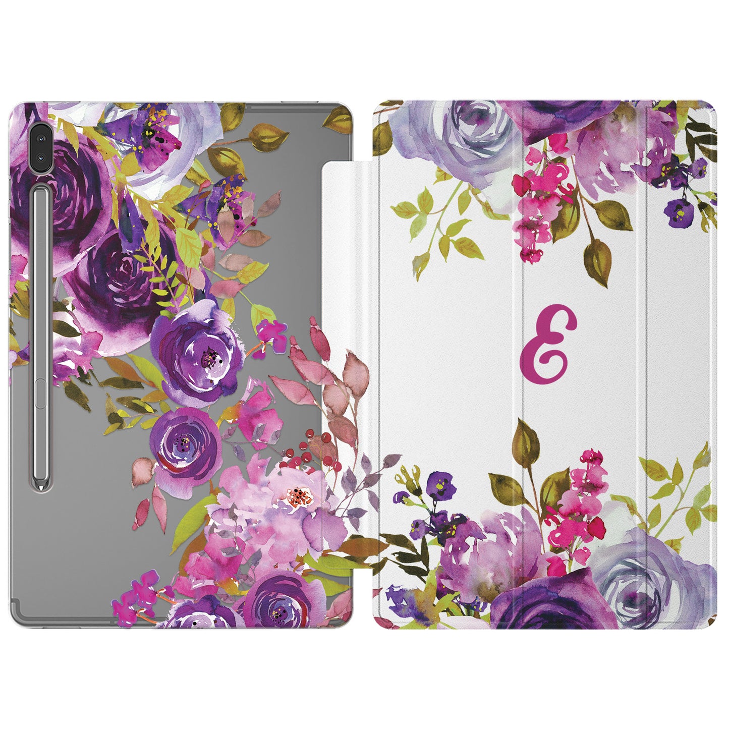 Cavka Apple iPad Smart Cover Purple Watercolor Flowers