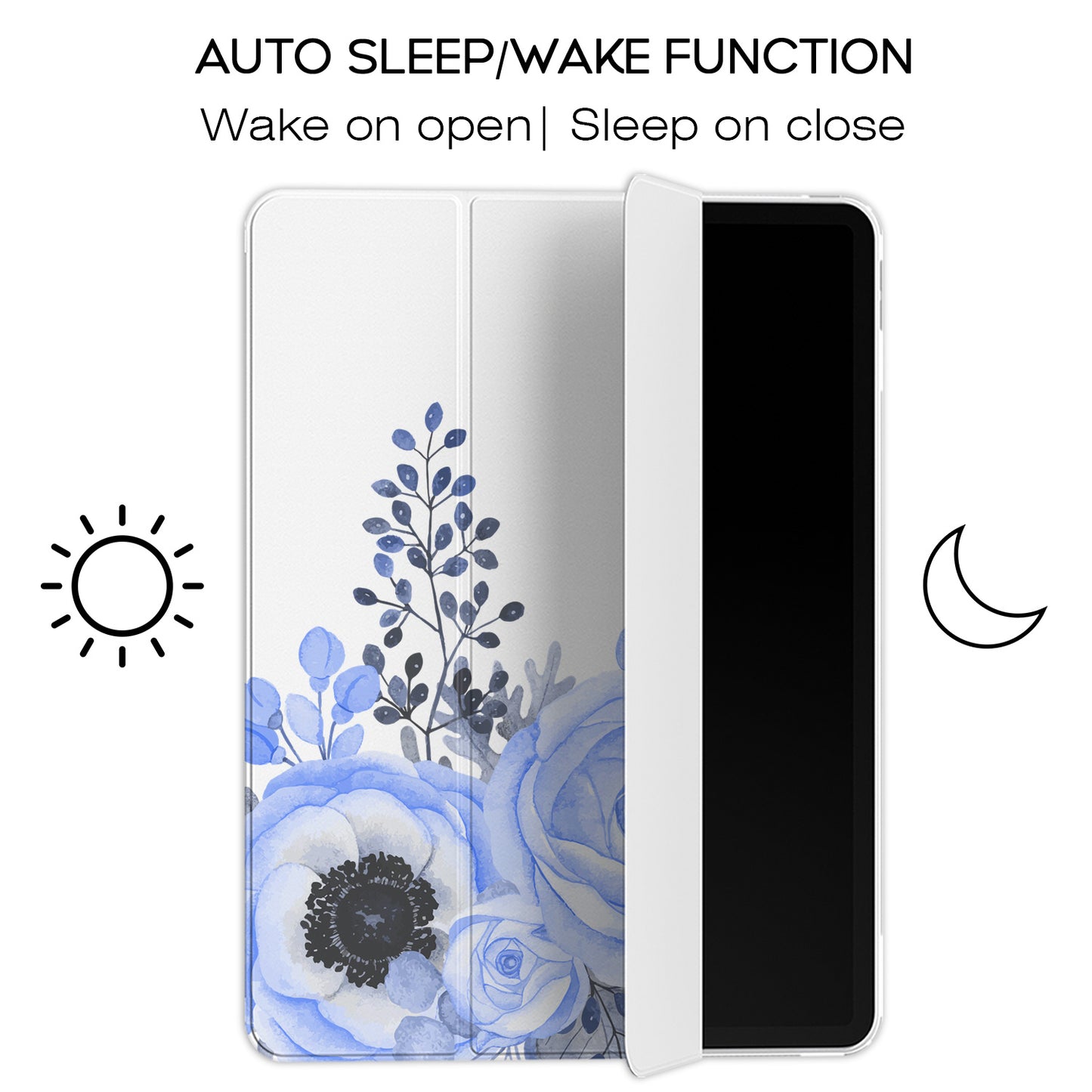 Cavka Apple iPad Smart Cover Gentle Blue Roses