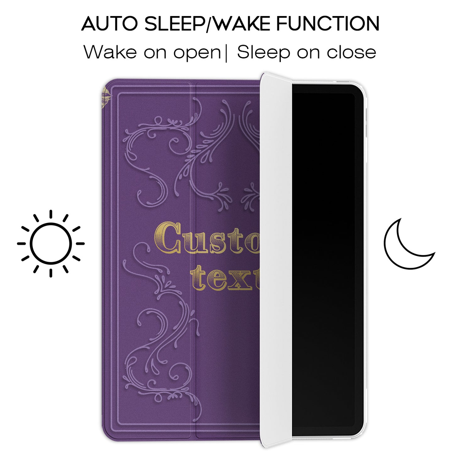 Cavka Apple iPad Smart Cover Floral Purple Book