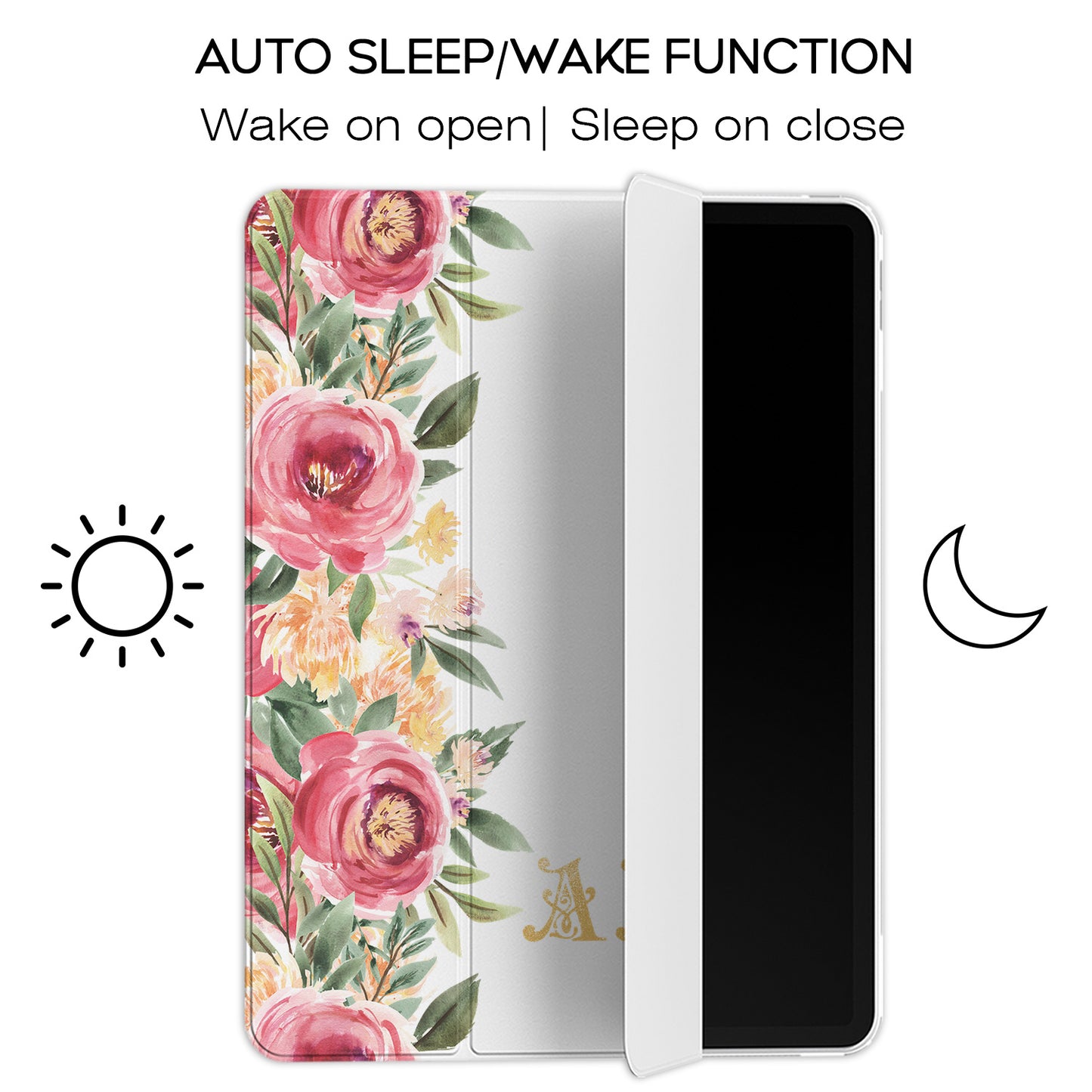 Cavka Apple iPad Smart Cover Pink Watercolor Roses