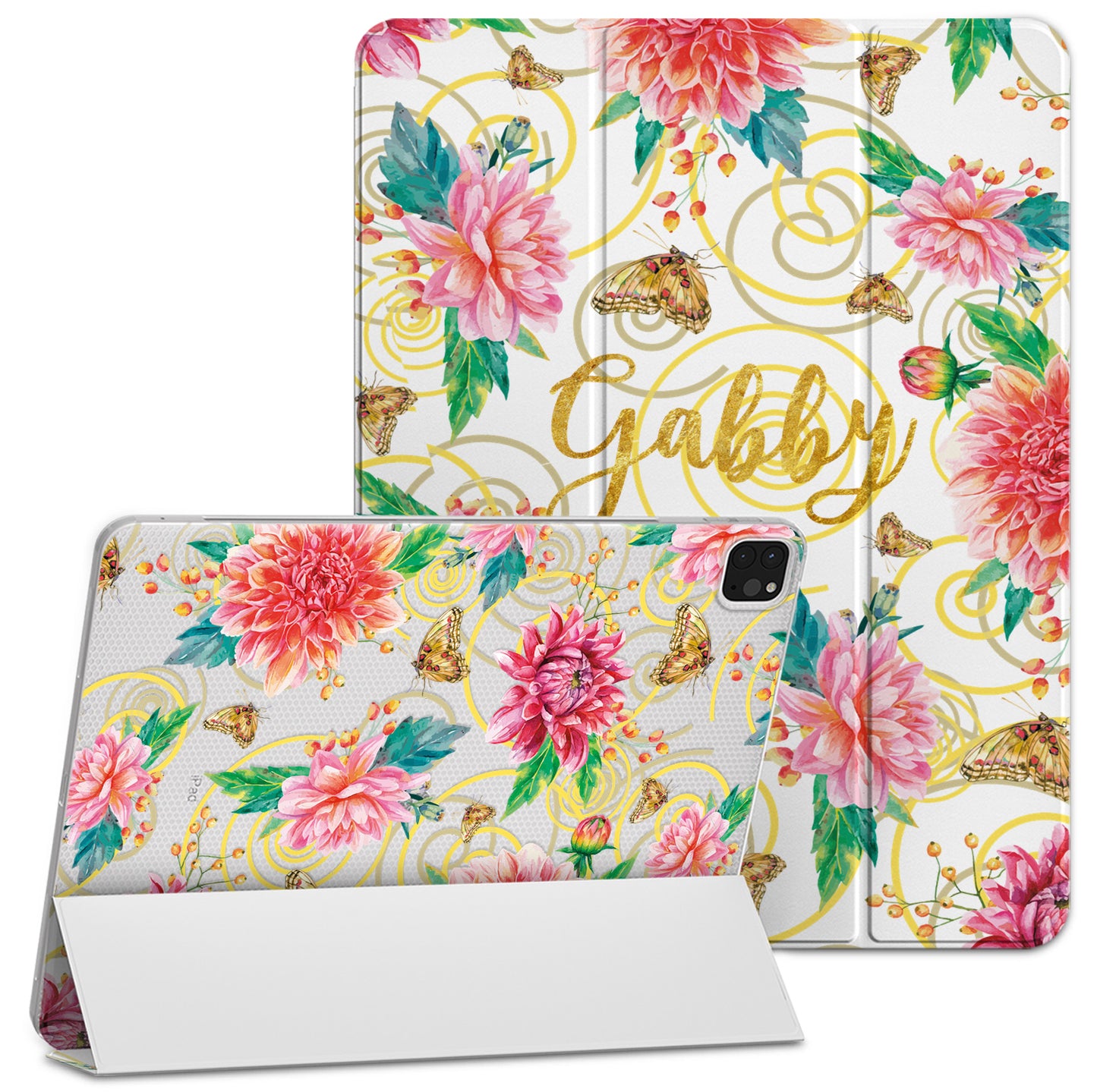Cavka Apple iPad Smart Cover Peony and Butterfly Pattern