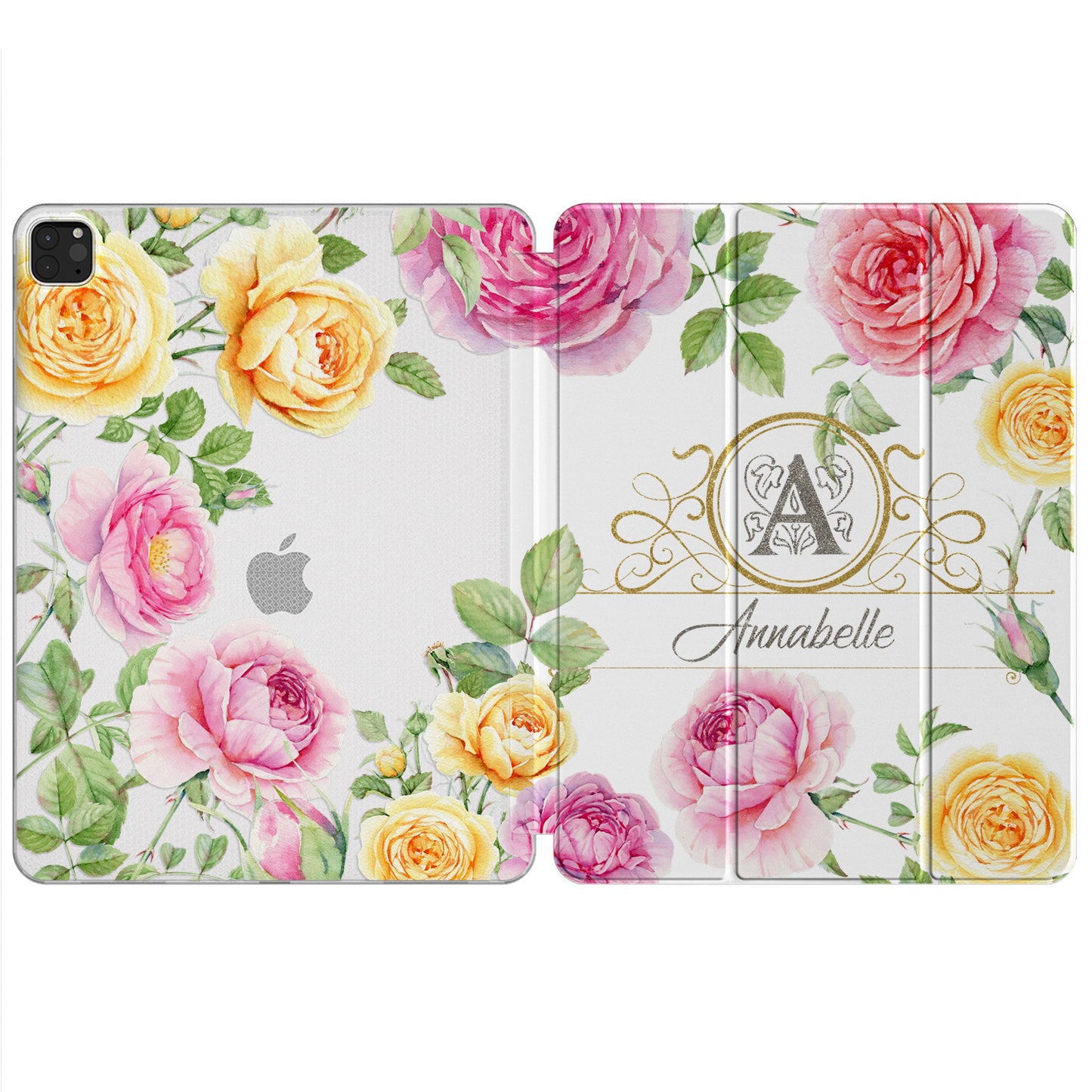 Cavka Apple iPad Smart Cover Pink and Yellow Roses