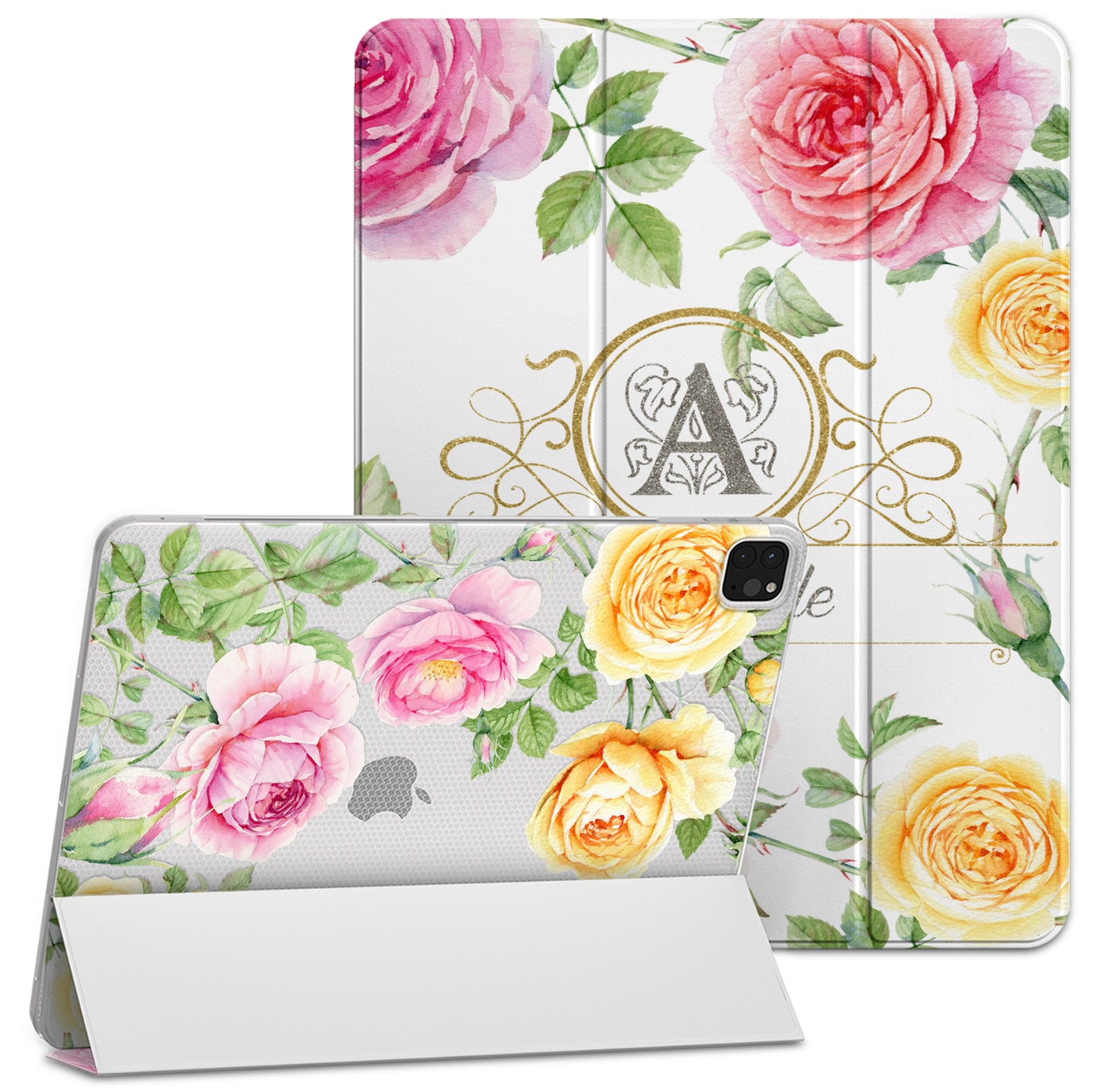 Cavka Apple iPad Smart Cover Pink and Yellow Roses