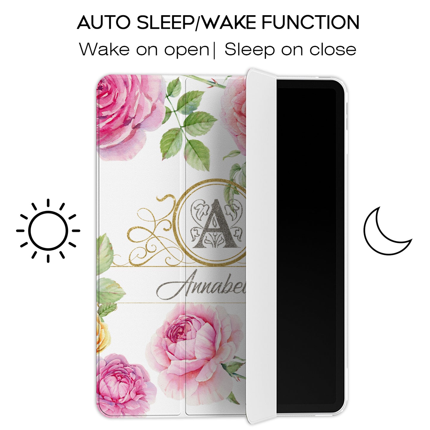 Cavka Apple iPad Smart Cover Pink and Yellow Roses