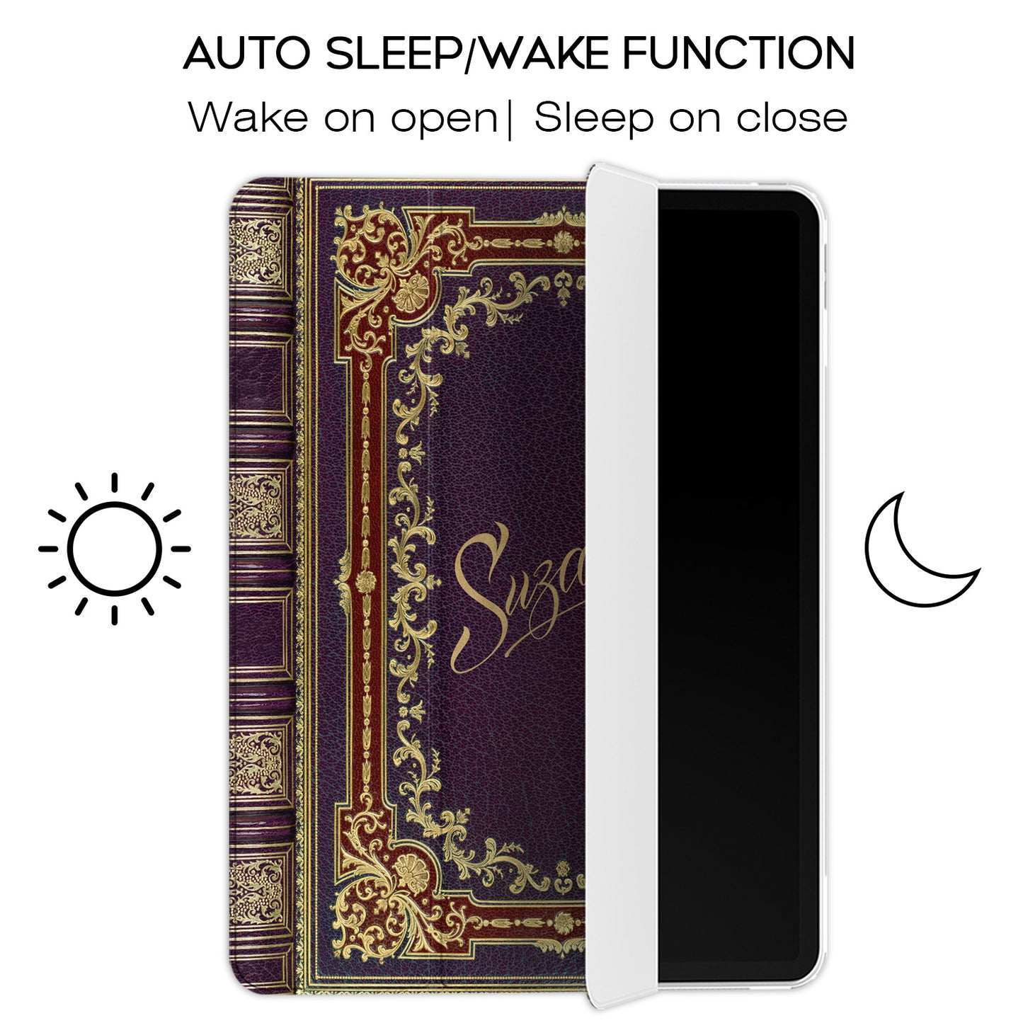 Cavka Apple iPad Smart Cover Old Purple Book