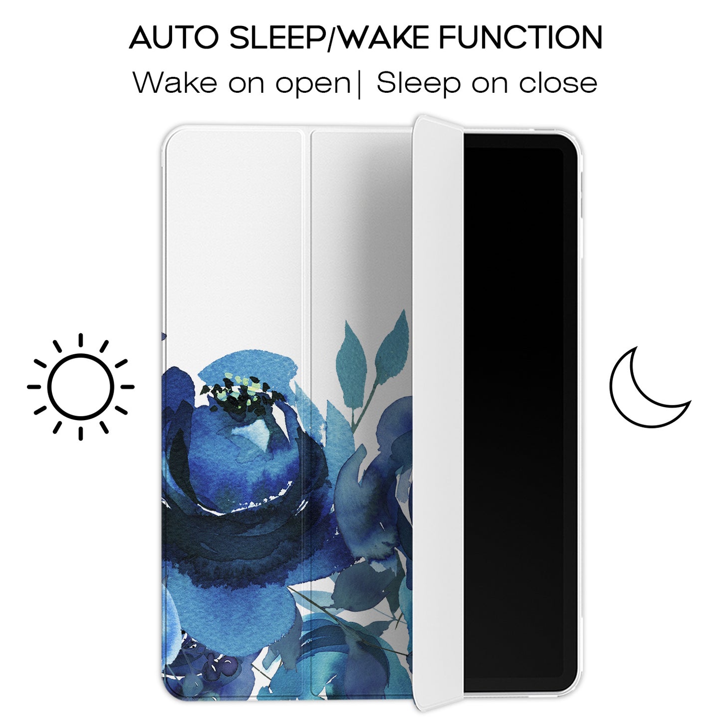 Cavka Apple iPad Smart Cover Watercolor Blue Roses
