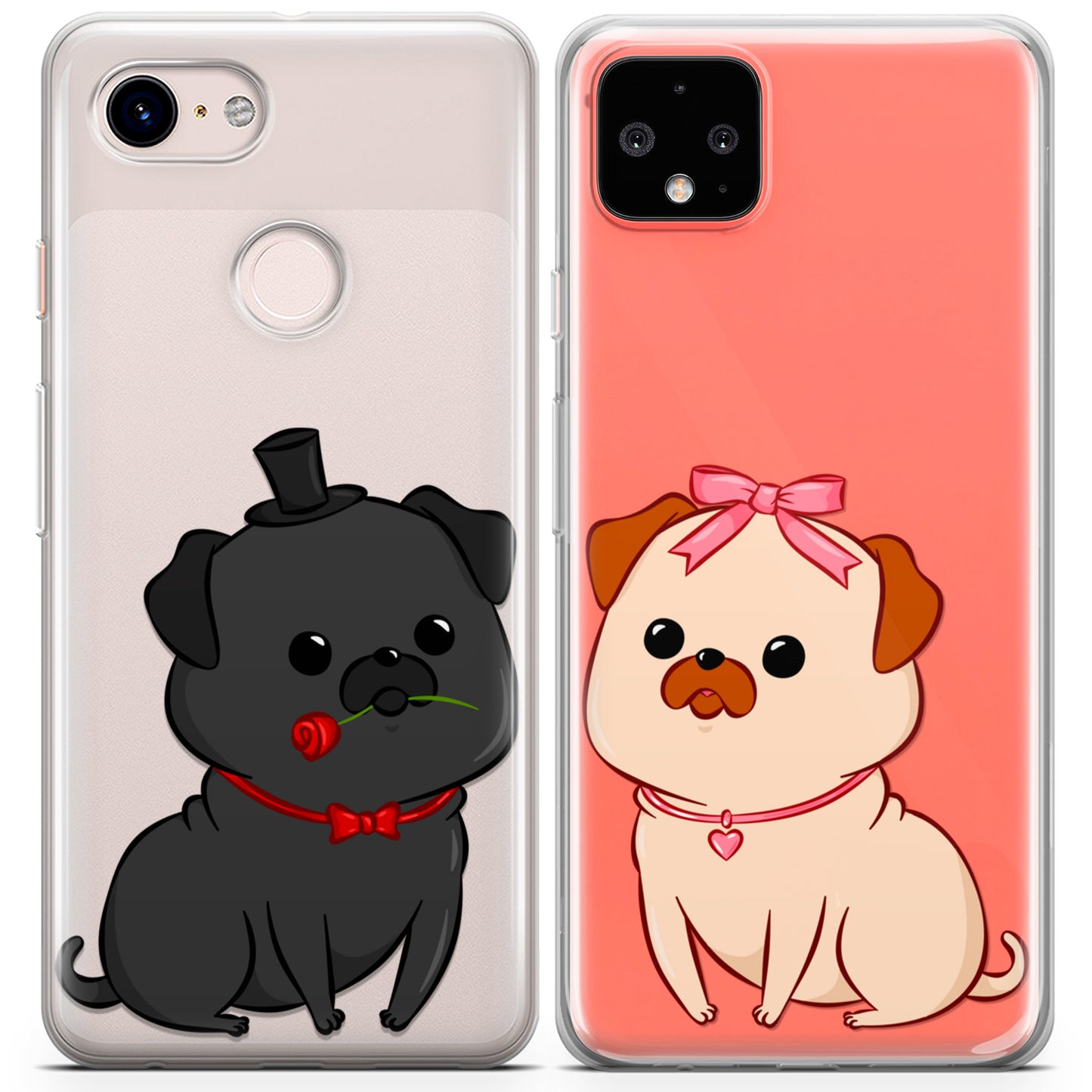 Cavka iPhone Couple Cases Loving Pugs