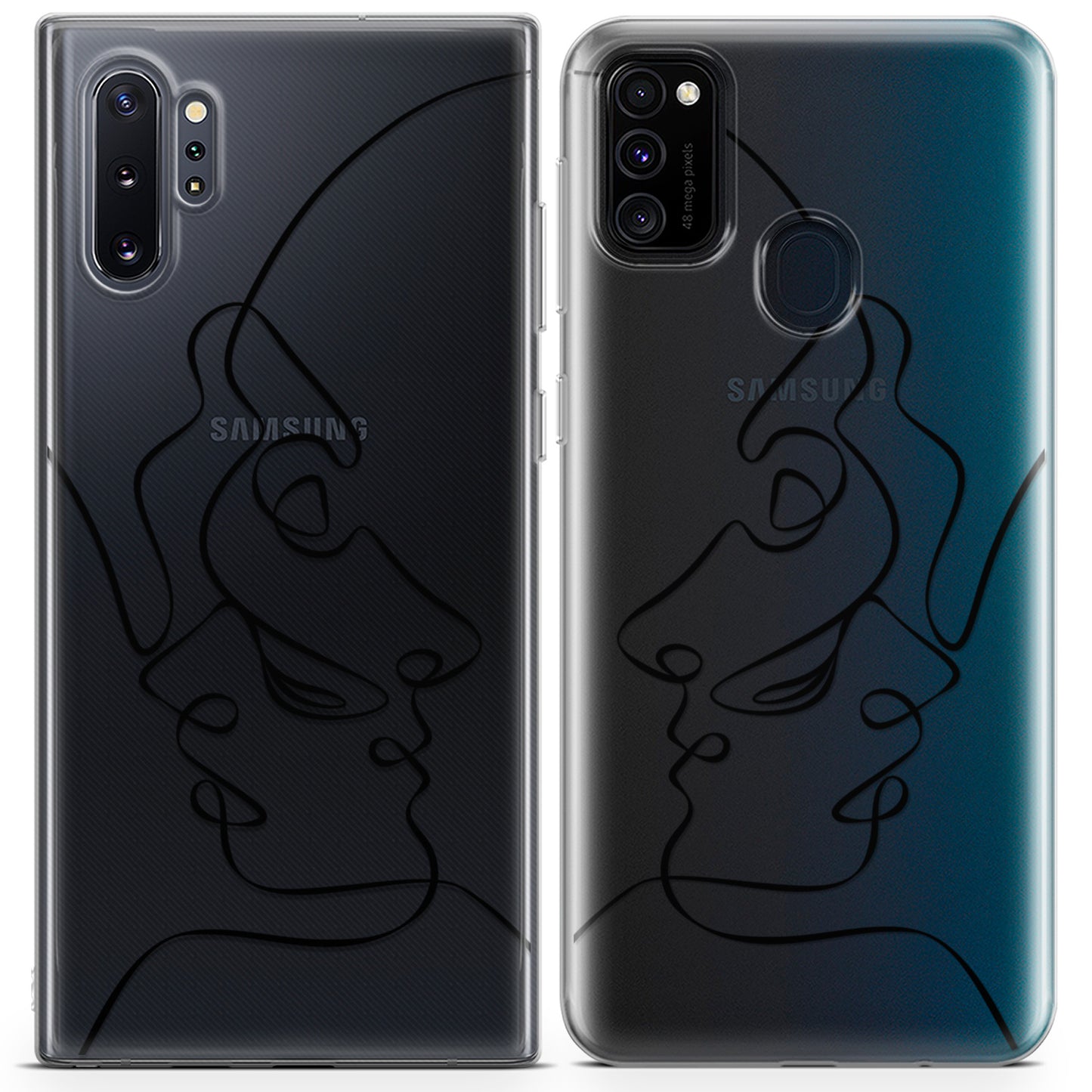 Cavka iPhone Couple Cases Outline Kiss
