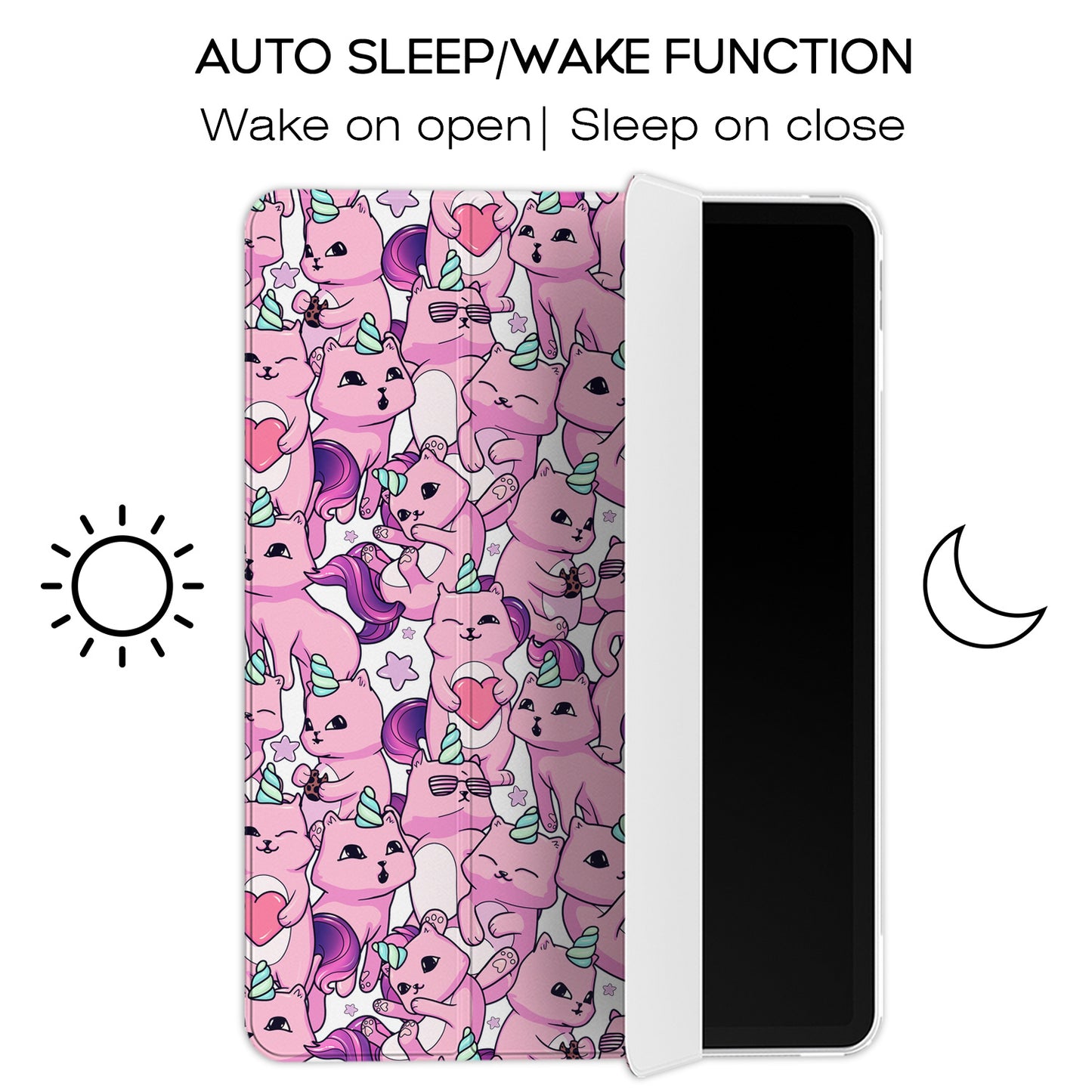 Cavka Apple iPad Smart Cover Pink Cat Unicorn
