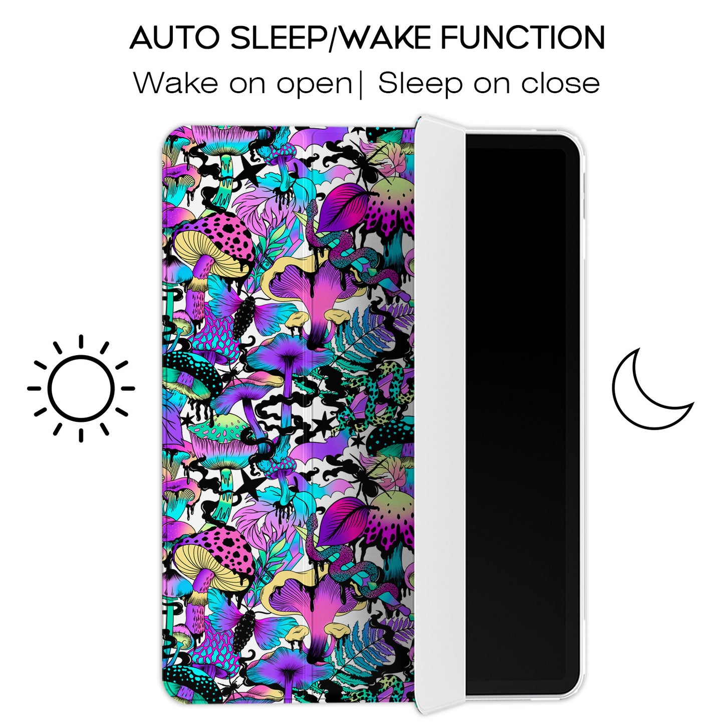 Cavka Apple iPad Smart Cover Purple Trippy Mushrooms
