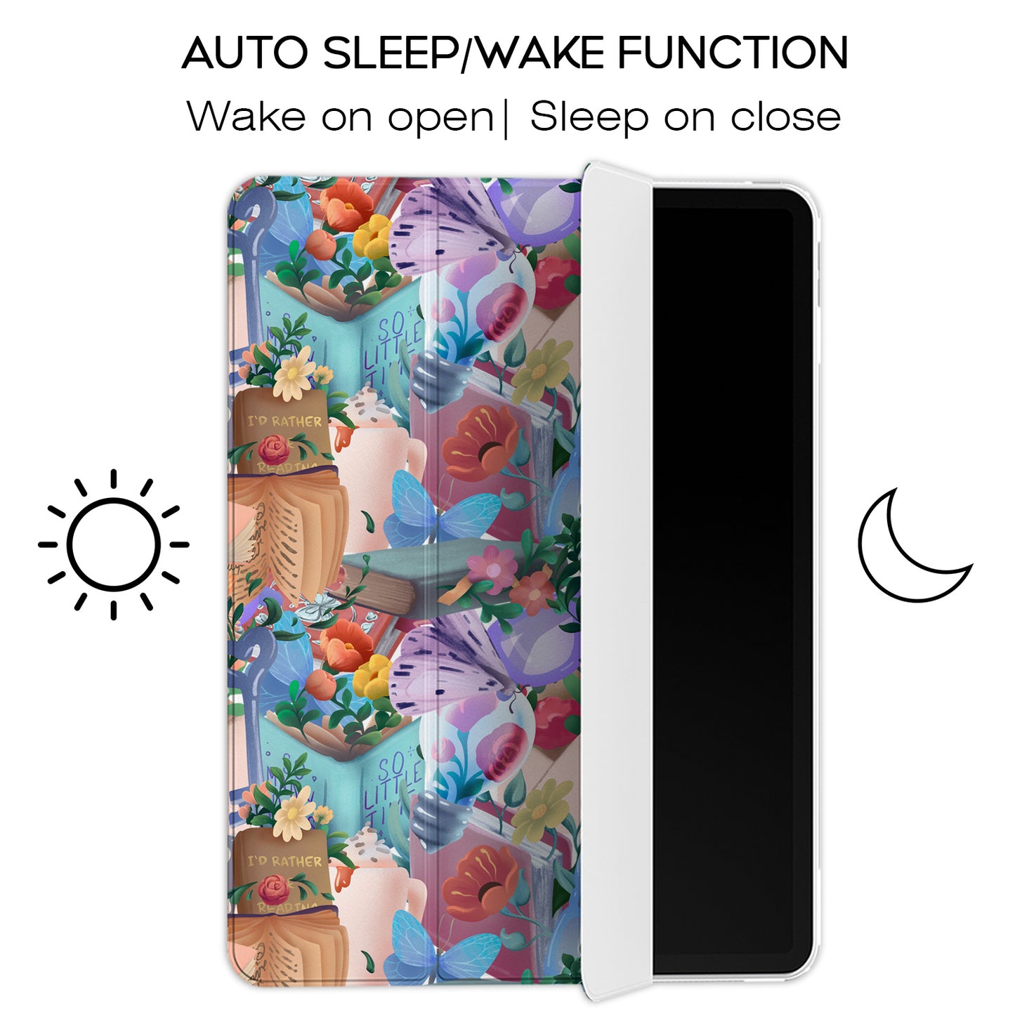 Cavka Apple iPad Smart Cover Cute Floral Books