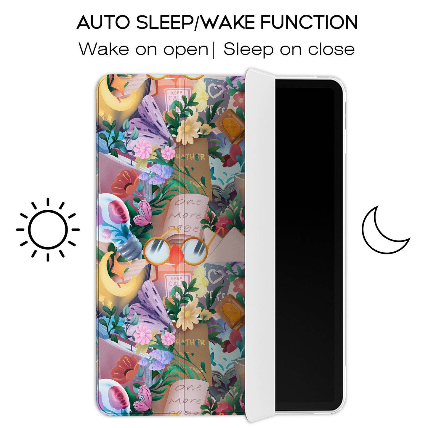 Cavka Apple iPad Smart Cover Flowers Books