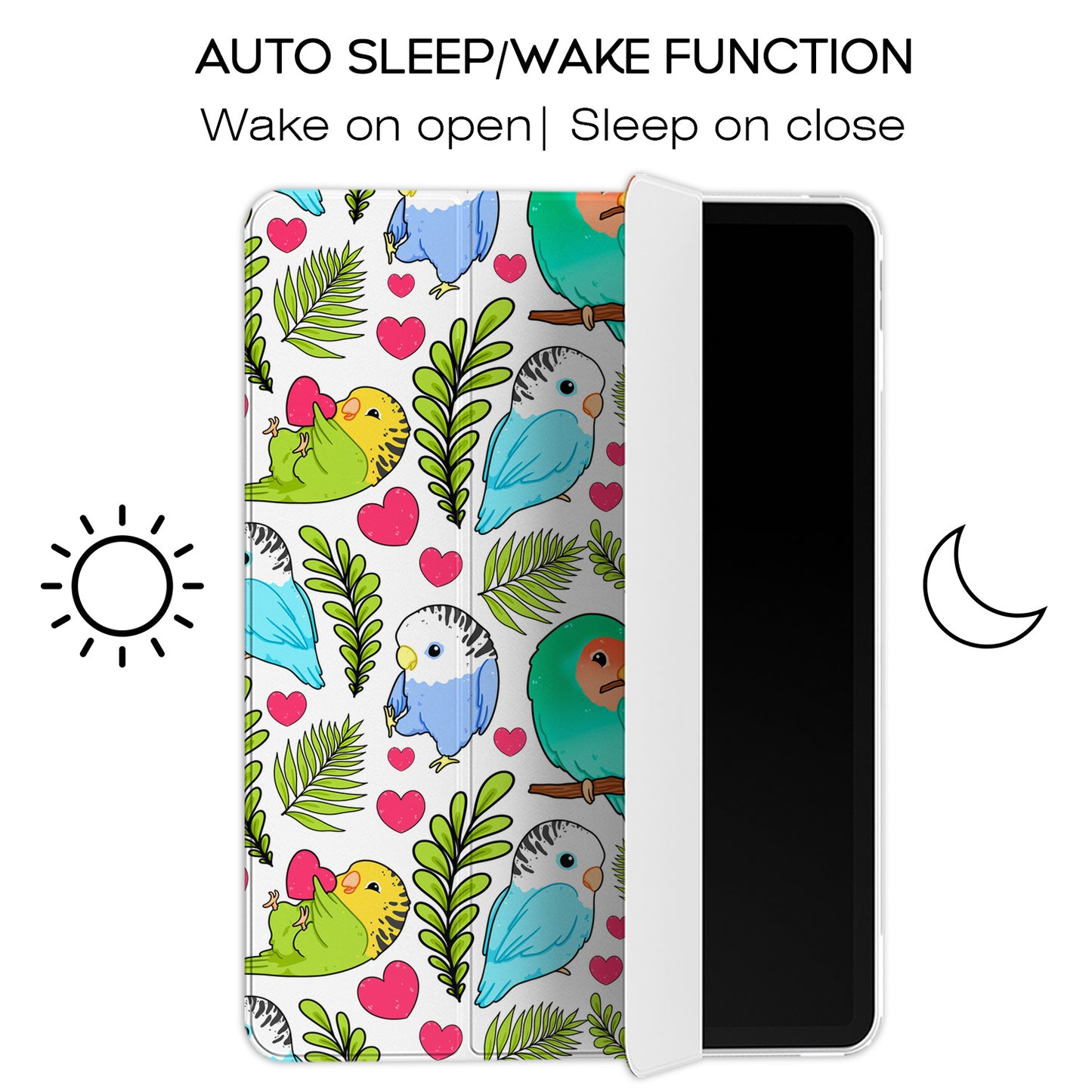 Cavka Apple iPad Smart Cover Pretty Kawaii Parrots