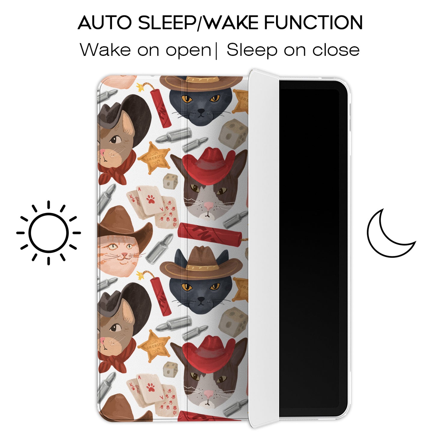 Cavka Apple iPad Smart Cover Funny Cowboy Cats
