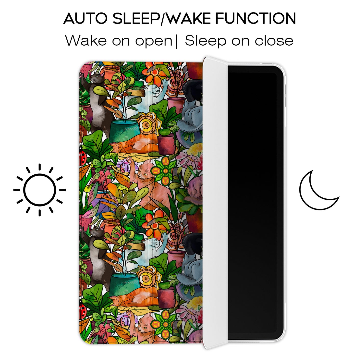 Cavka Apple iPad Smart Cover Cute Cats and Plants