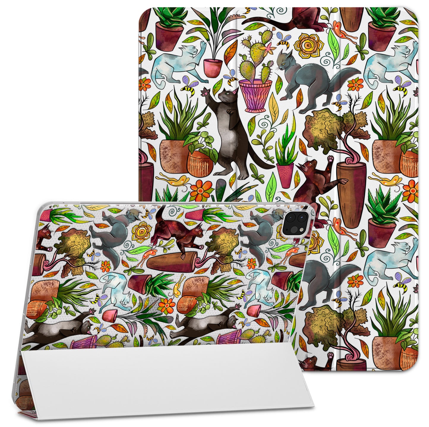 Cavka Apple iPad Smart Cover Funny Cats and Plants