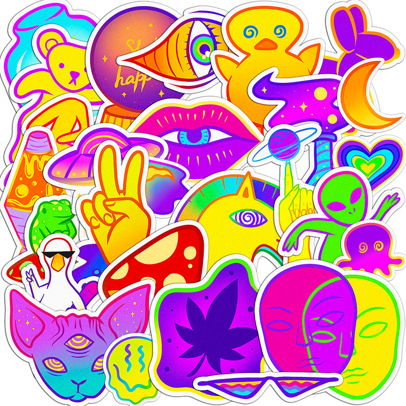 Cavka 29 PCS Sticker Pack for Laptop Trippy Dope
