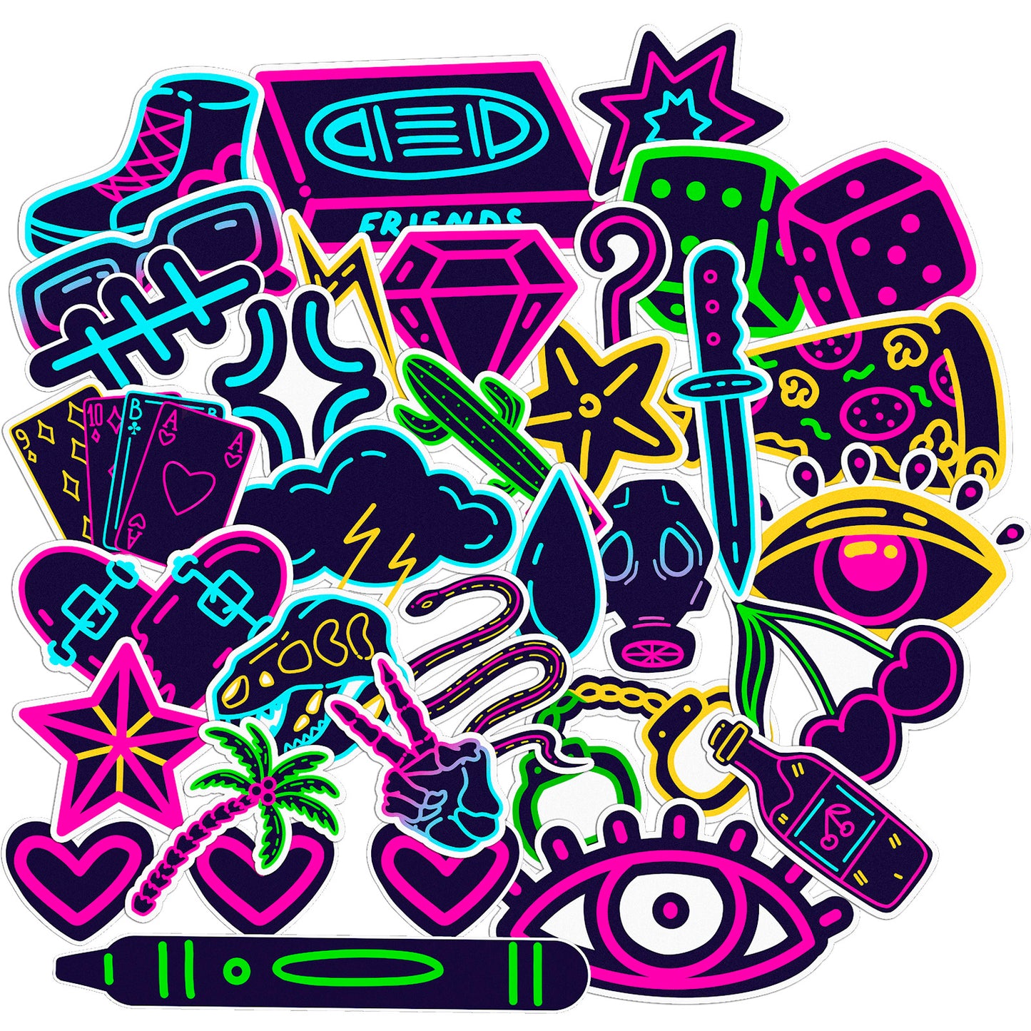 Cavka 31 PCS Sticker Pack for Laptop Vibrant Graffiti