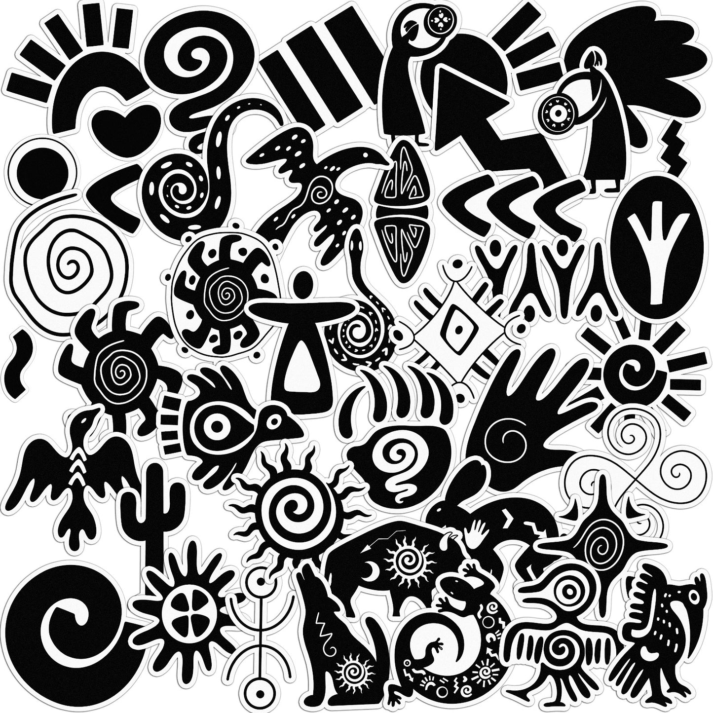 Cavka 43 PCS Sticker Pack for Laptop Tribal Symbols