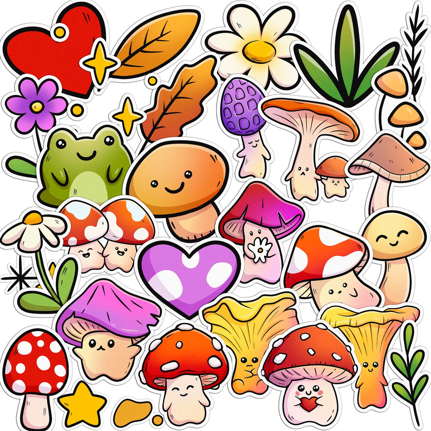 Cavka 31 PCS Sticker Pack for Laptop Kawaii Mushrooms