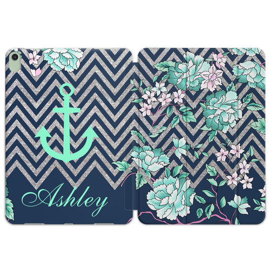 Cavka Apple iPad Smart Cover Floral Sailor Anchor