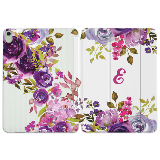 Cavka Apple iPad Smart Cover Purple Watercolor Flowers