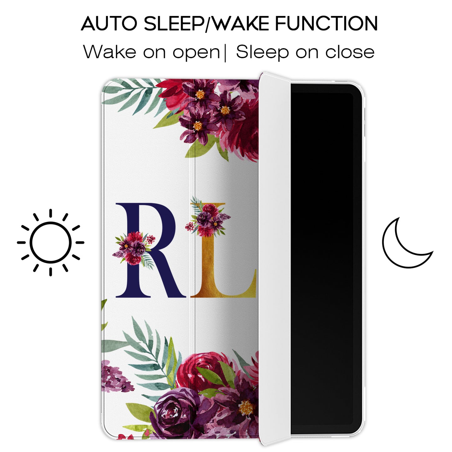 Cavka Apple iPad Smart Cover Burgundy Peony Bouquet