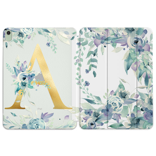 Cavka Apple iPad Smart Cover Blue Watercolor Flowers