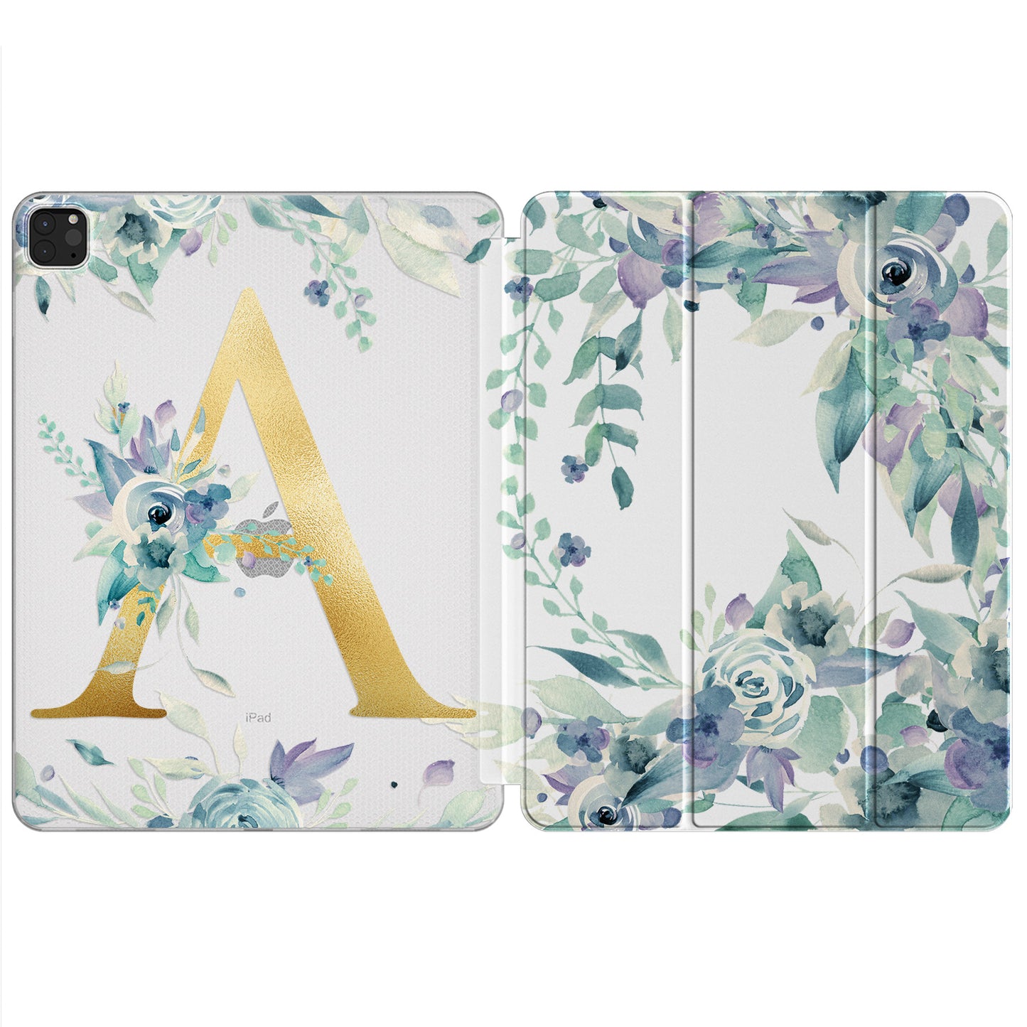 Cavka Apple iPad Smart Cover Blue Watercolor Flowers