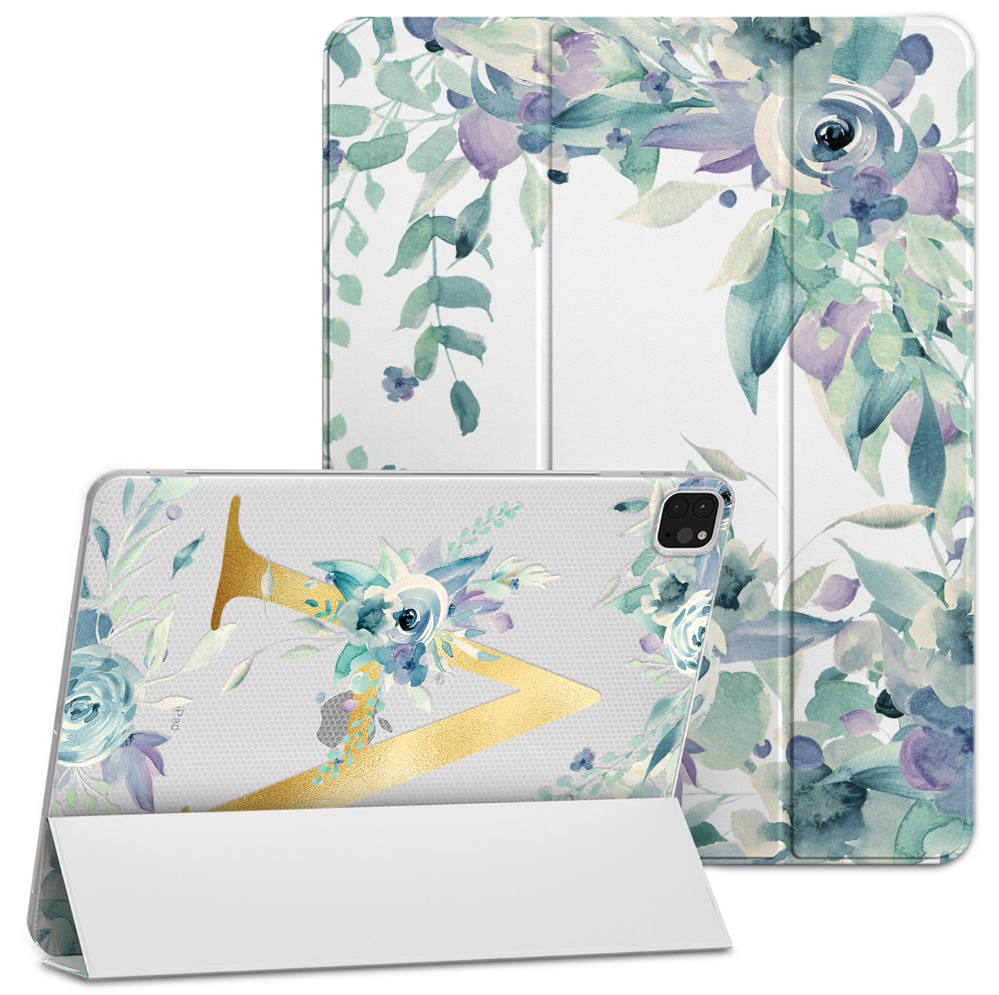 Cavka Apple iPad Smart Cover Blue Watercolor Flowers