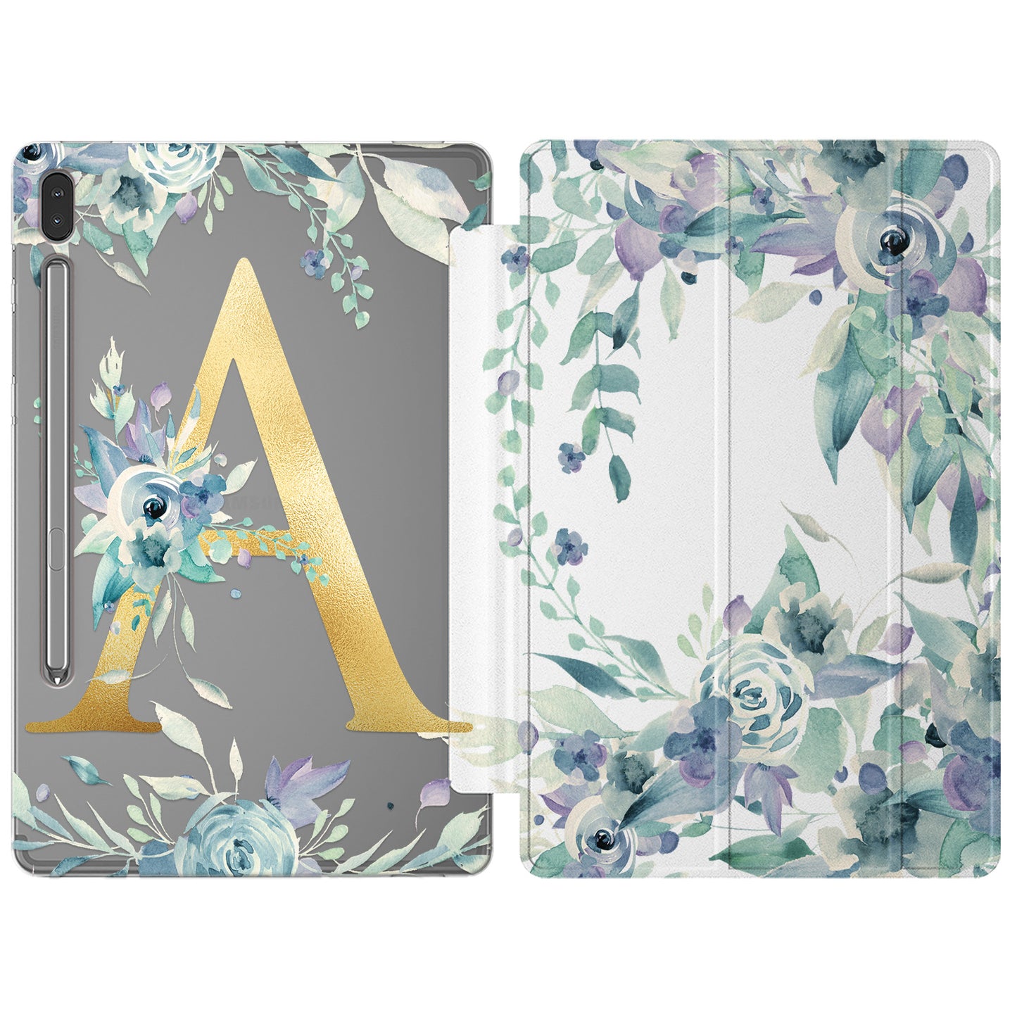 Cavka Apple iPad Smart Cover Blue Watercolor Flowers