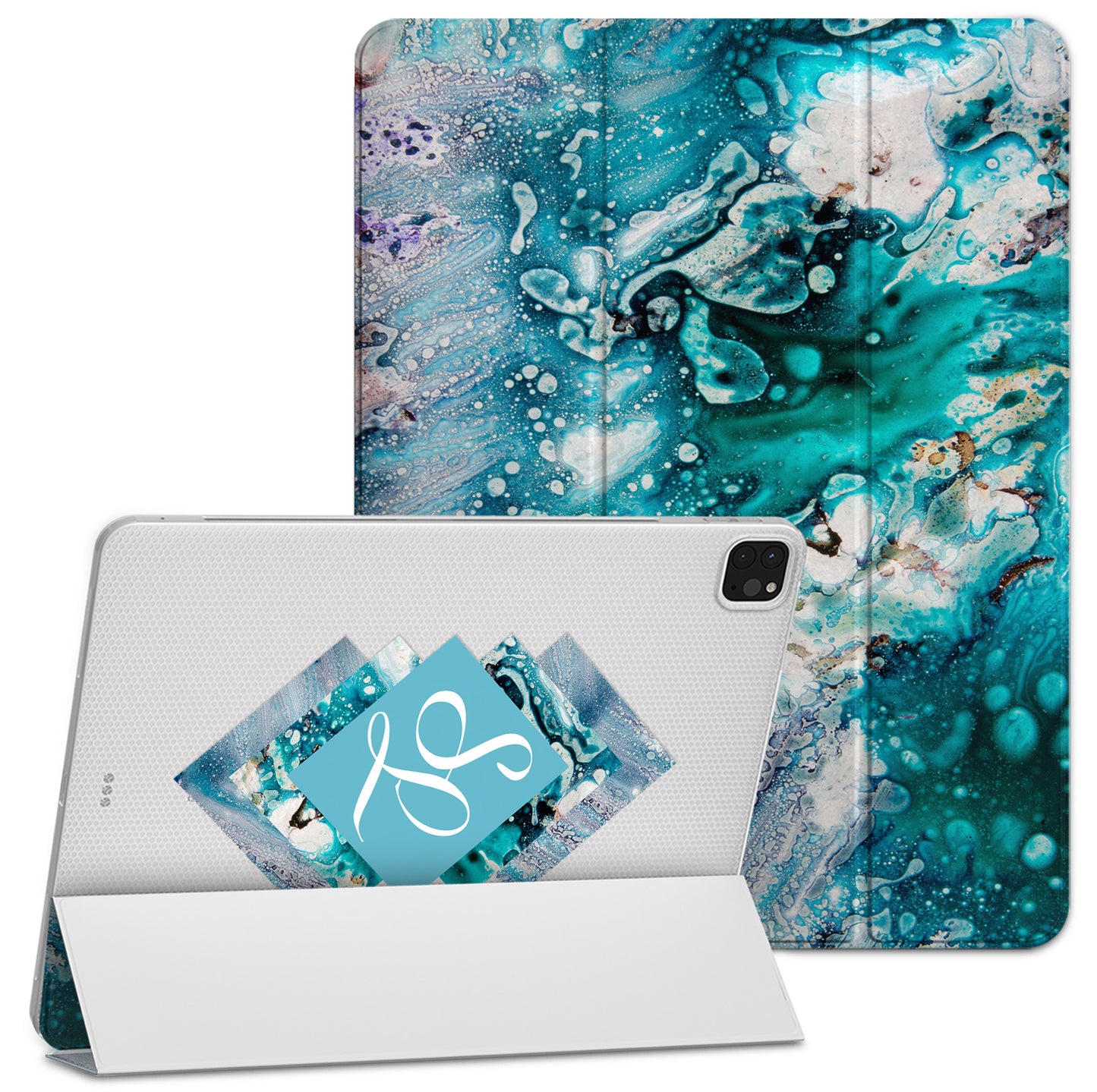 Cavka Apple iPad Smart Cover Acrylic Aqua Painting