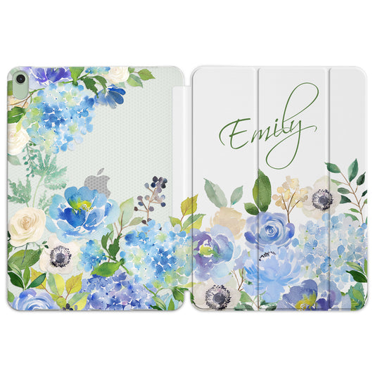 Cavka Apple iPad Smart Cover Watercolor Blue Spring Flowers