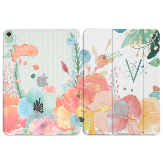 Cavka Apple iPad Smart Cover Watercolor Painted Flowers