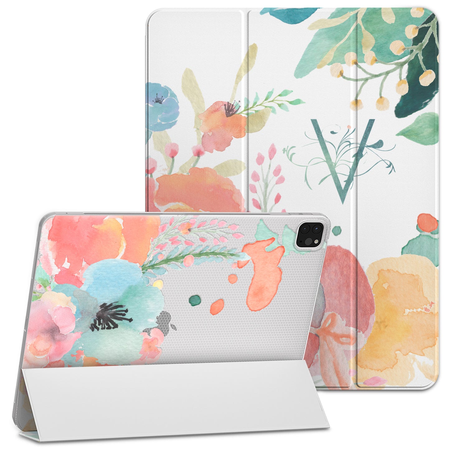 Cavka Apple iPad Smart Cover Watercolor Painted Flowers