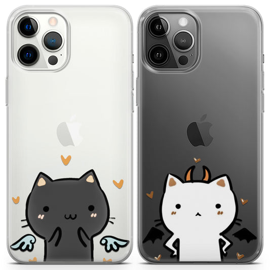 Cavka iPhone Couple Cases Angel and Devil Cats