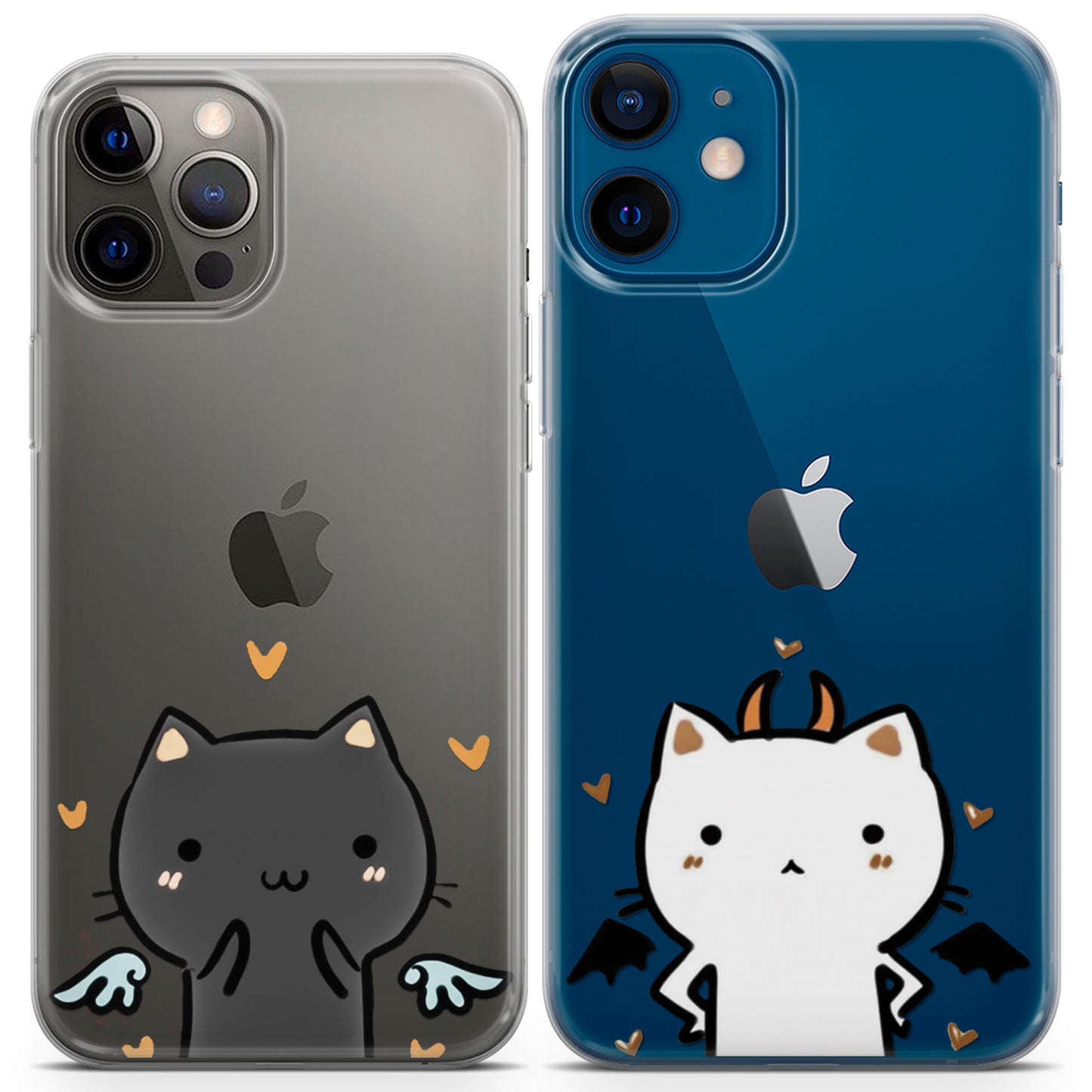 Cavka iPhone Couple Cases Angel and Devil Cats