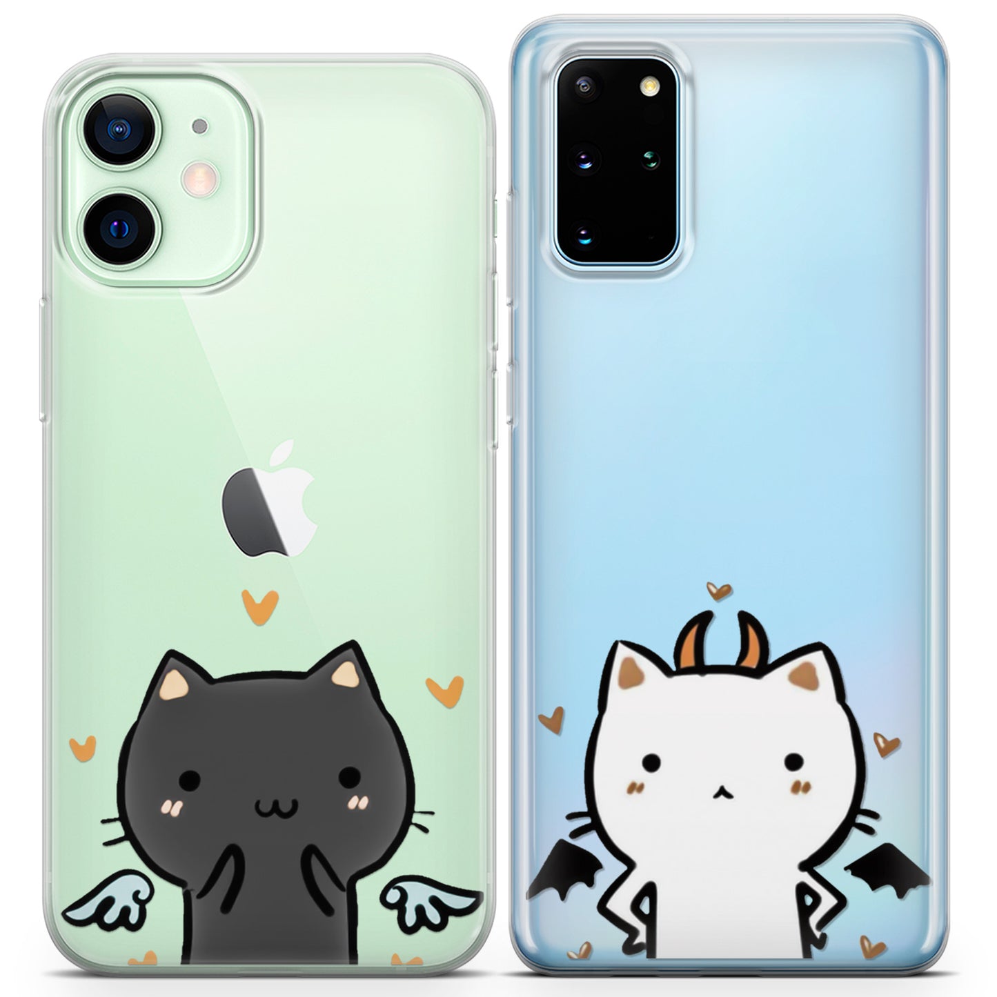 Cavka iPhone Couple Cases Angel and Devil Cats