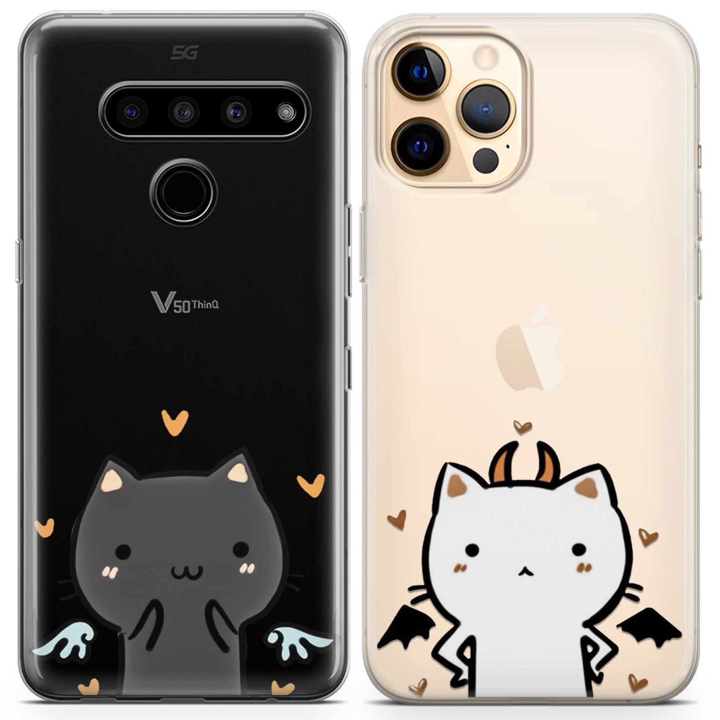 Cavka iPhone Couple Cases Angel and Devil Cats