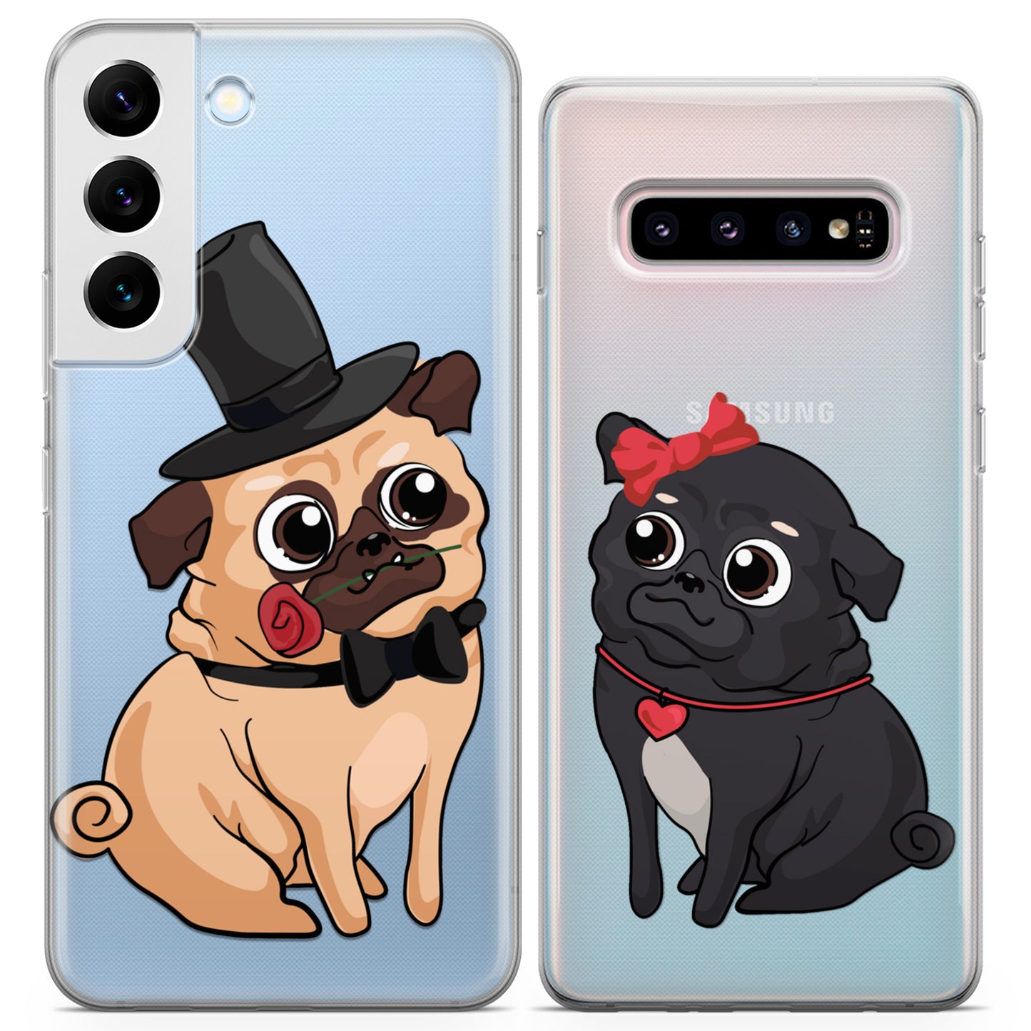 Cavka iPhone Couple Cases Romantic Pugs