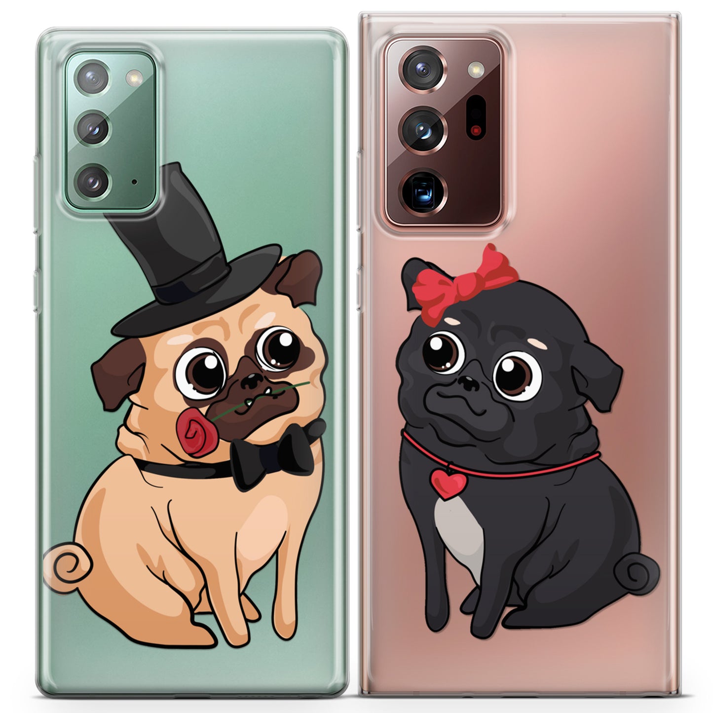 Cavka iPhone Couple Cases Romantic Pugs