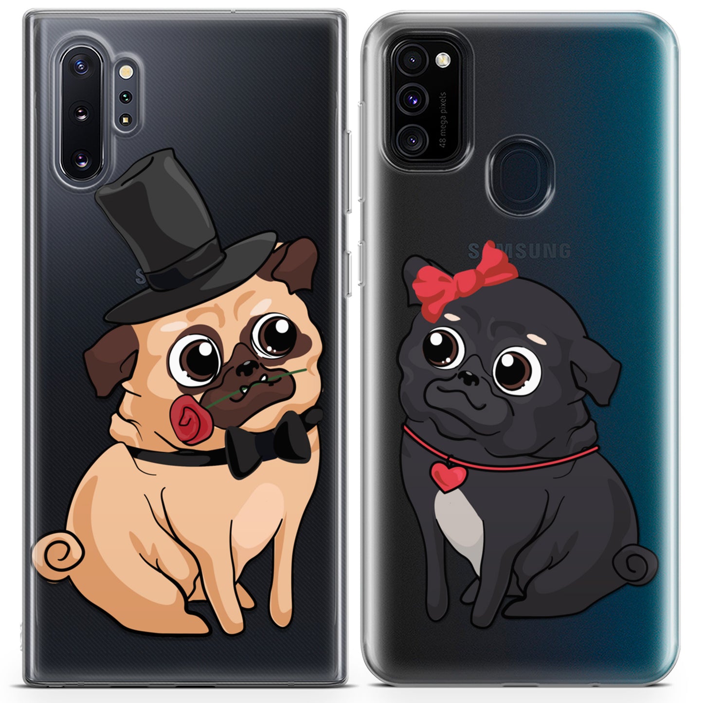 Cavka iPhone Couple Cases Romantic Pugs