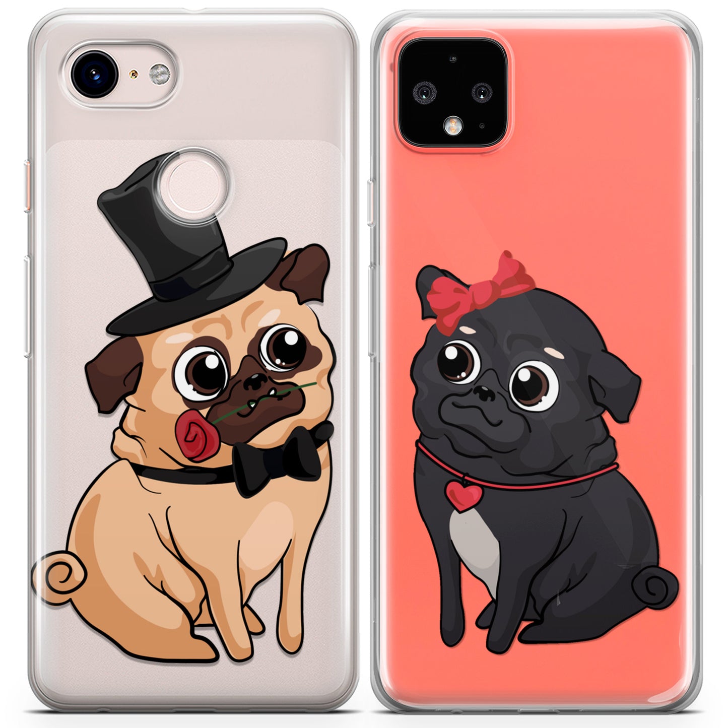 Cavka iPhone Couple Cases Romantic Pugs