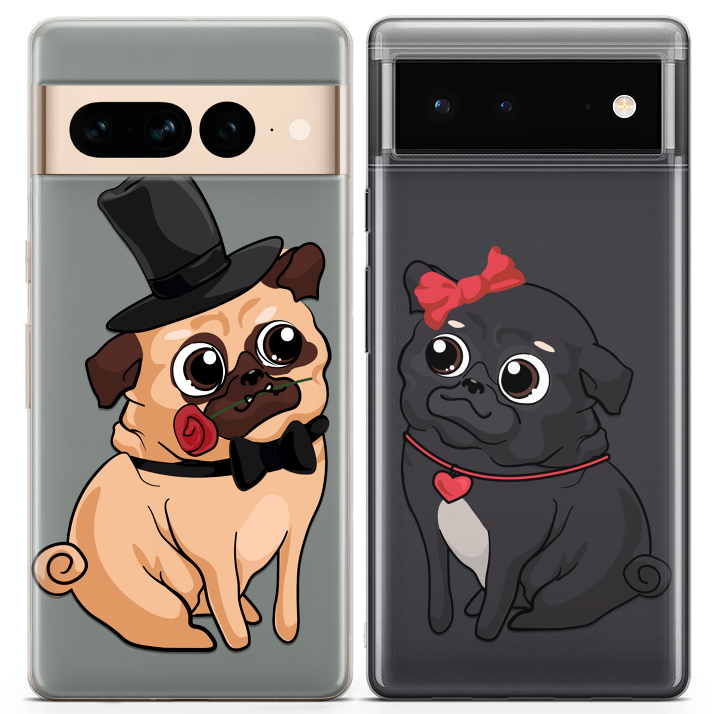 Cavka iPhone Couple Cases Romantic Pugs