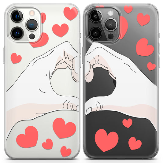 Cavka iPhone Couple Cases Heart Hands