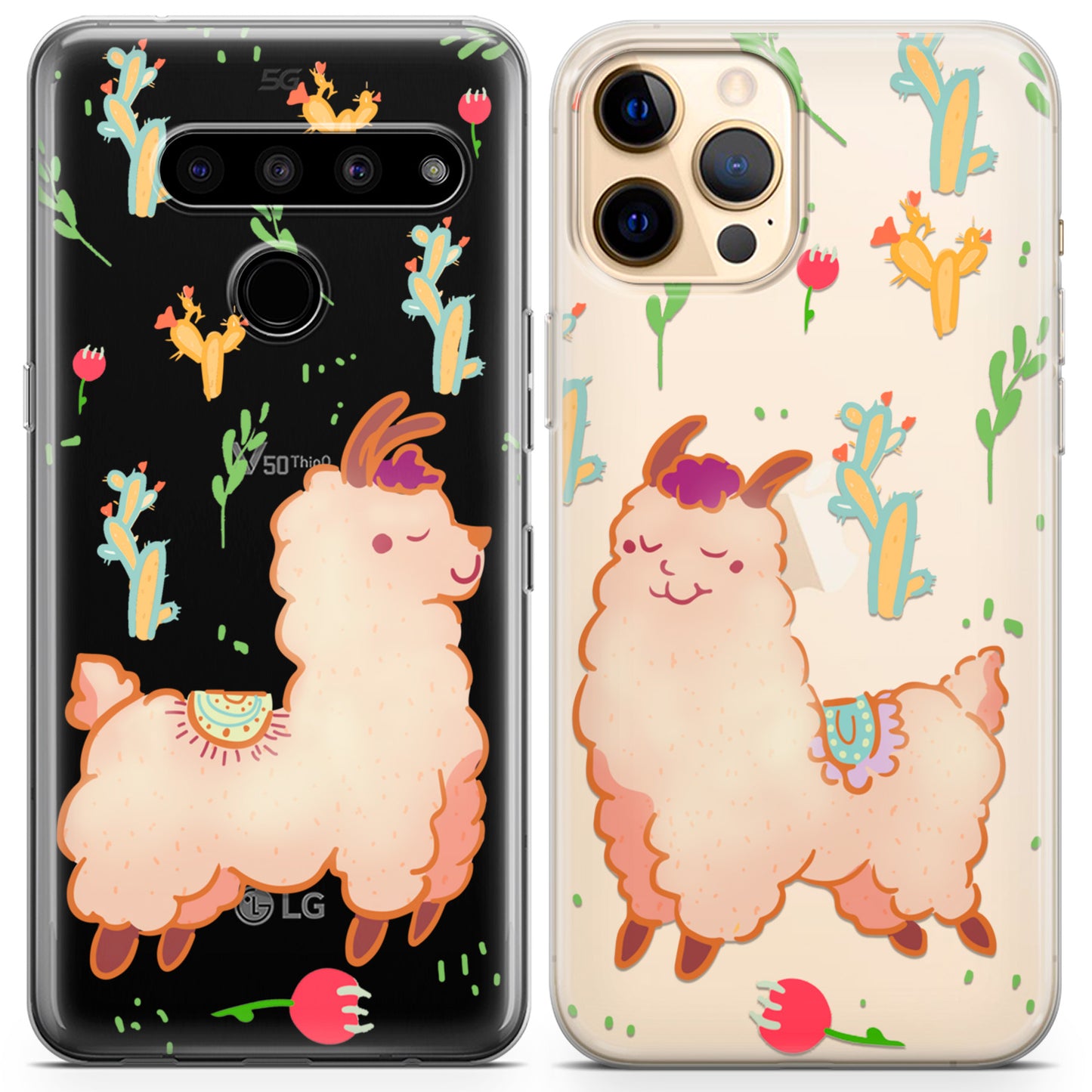 Cavka iPhone Couple Cases Pretty Llamas