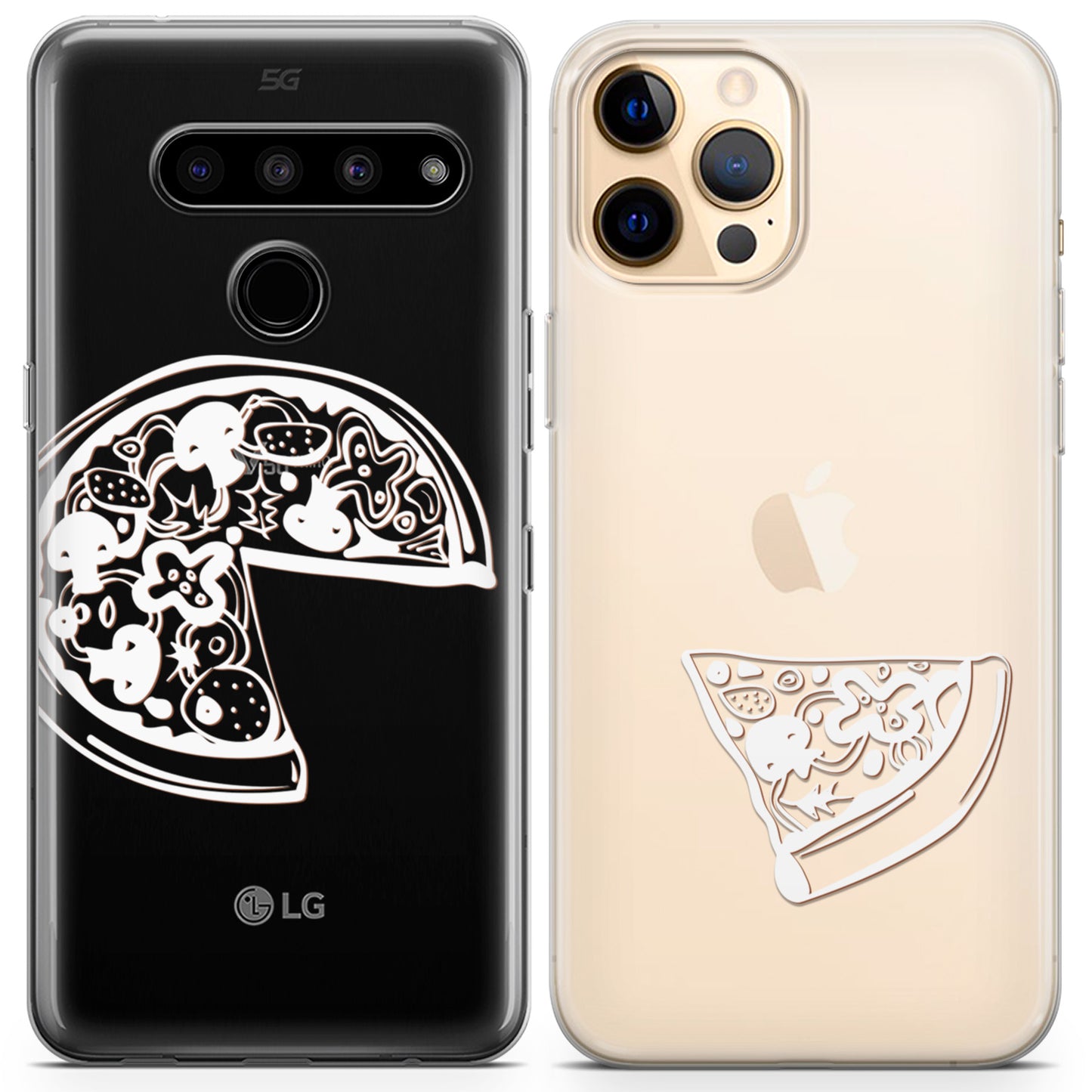 Cavka iPhone Couple Cases Pizza Drawing